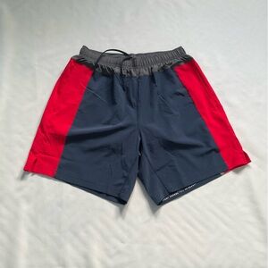 fourlaps  Mens Bolt  shorts 7 Red navy lined Runing Shorts size M